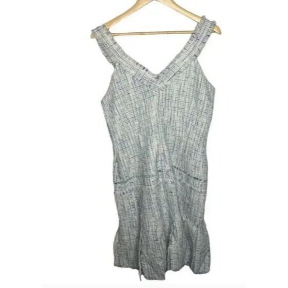 David Meister Tweed Fringe Sleeveless Preppy Feminine Dress Size 12 - Picture 6 of 9